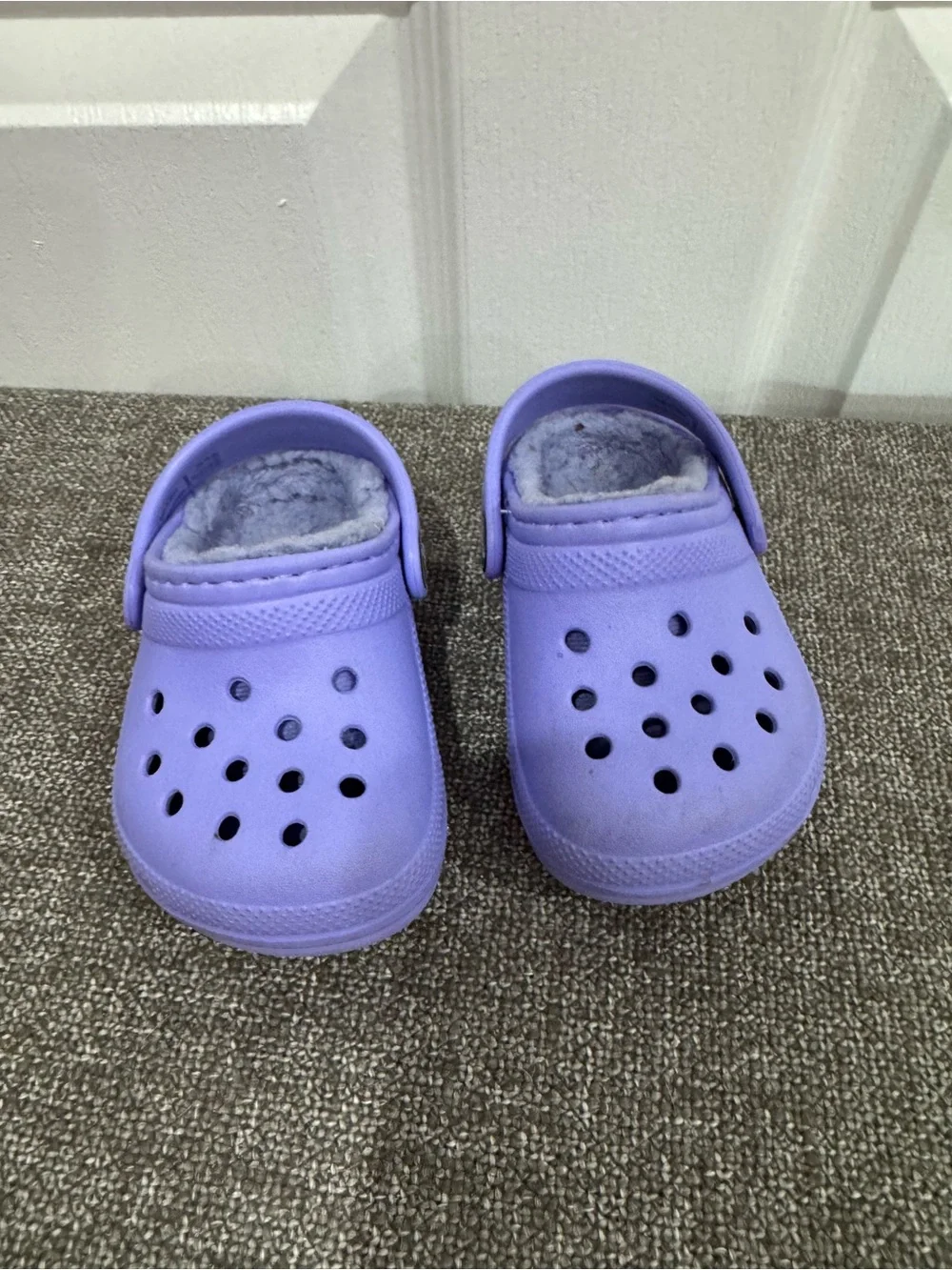 CROCS Kids Plush-Lined Clog in Lavender Purple